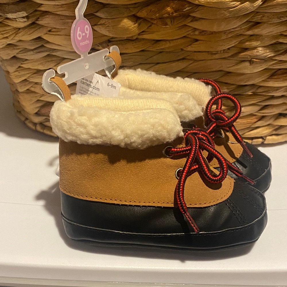 Carter's Tan and Black Baby Boots